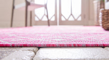 Load image into Gallery viewer, Outdoor Tribal Trellis Rug in Pink