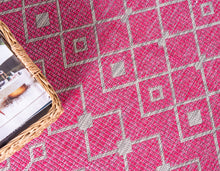 Load image into Gallery viewer, Outdoor Tribal Trellis Rug in Pink