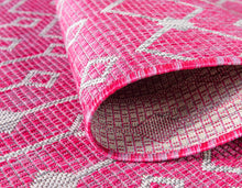 Load image into Gallery viewer, Outdoor Tribal Trellis Rug in Pink