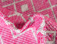 Load image into Gallery viewer, Outdoor Tribal Trellis Rug in Pink