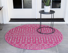 Load image into Gallery viewer, Outdoor Tribal Trellis Rug in Pink