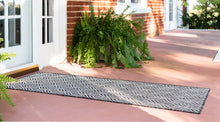 Load image into Gallery viewer, Outdoor Deco Trellis Rug in Charcoal