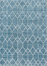 Load image into Gallery viewer, Matrix Trellis Deco Rug in Blue