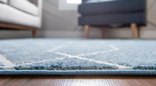 Load image into Gallery viewer, Matrix Trellis Deco Rug in Blue