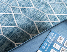 Load image into Gallery viewer, Matrix Trellis Deco Rug in Blue