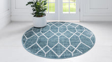 Load image into Gallery viewer, Matrix Trellis Deco Rug in Blue