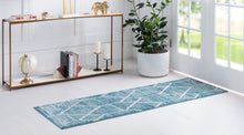 Load image into Gallery viewer, Matrix Trellis Deco Rug in Blue