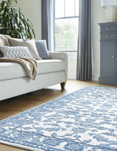 Load image into Gallery viewer, Floral Boston Rug in Ivory/Blue