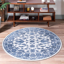 Load image into Gallery viewer, Floral Boston Rug in Ivory/Blue