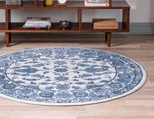 Load image into Gallery viewer, Floral Boston Rug in Ivory/Blue