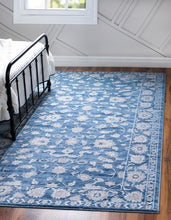 Load image into Gallery viewer, Floral Boston Rug in Blue