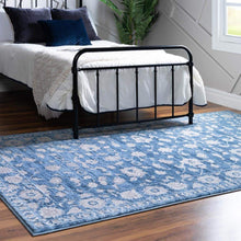 Load image into Gallery viewer, Floral Boston Rug in Blue