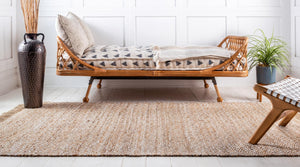 Assam Braided Jute Rug in Natural/Ivory