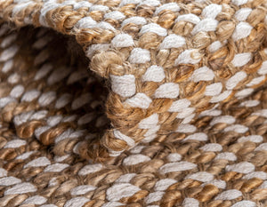 Assam Braided Jute Rug in Natural/Ivory