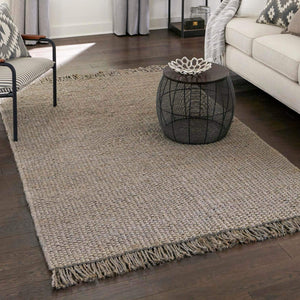 Chunky Jute Rug in Gray | Large Area Rug | Modern, Natural Rug