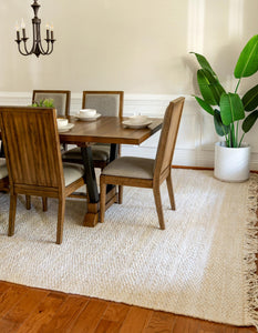 Chunky Jute Rug in Ivory | Large Area Rug | Modern, Natural Rug