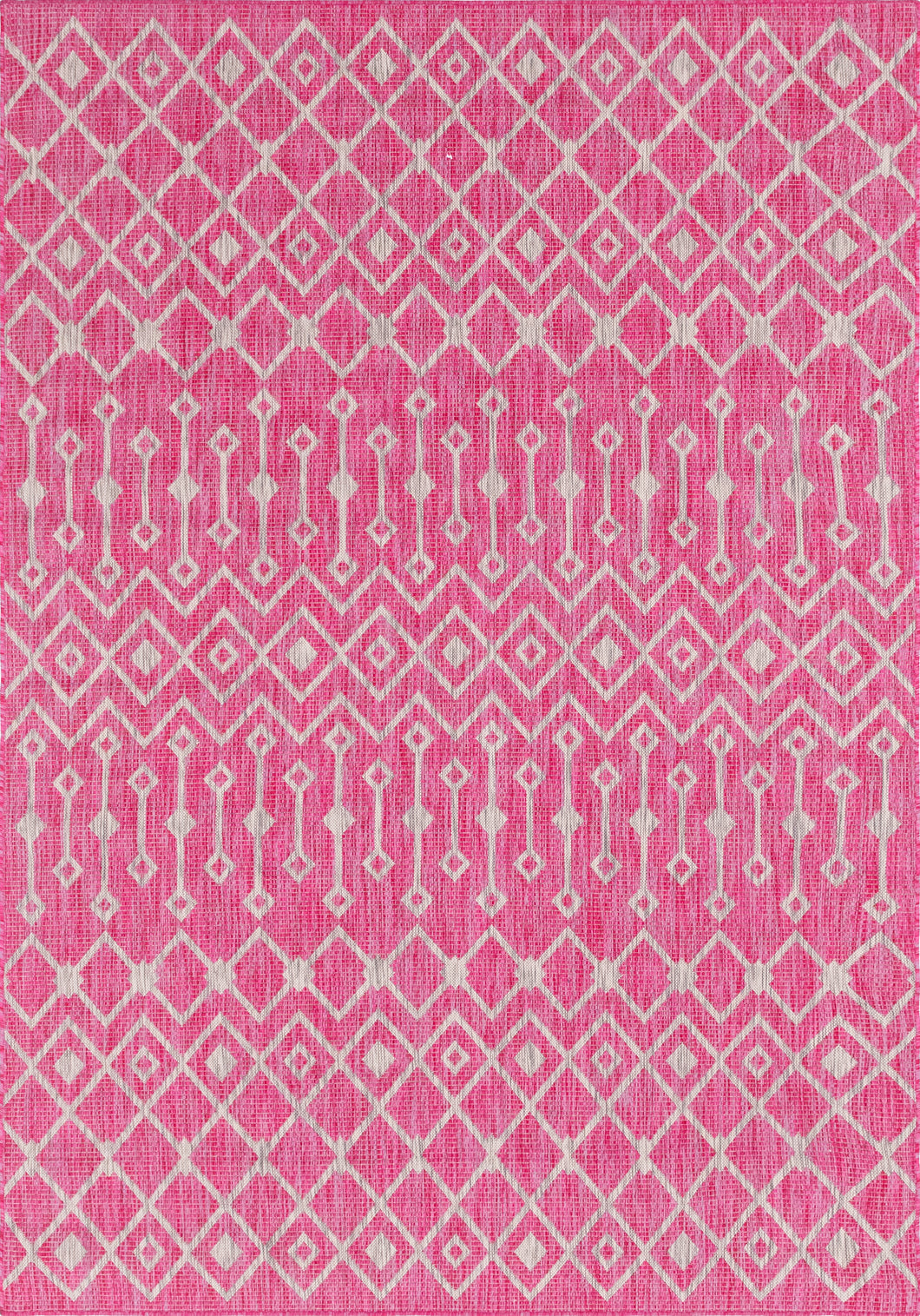 Outdoor Tribal Trellis Rug in Pink