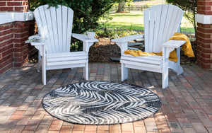 Outdoor Palm Rug in Black