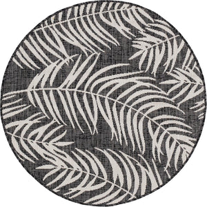 Outdoor Palm Rug in Black