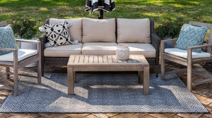 Outdoor Deco Trellis Rug in Charcoal