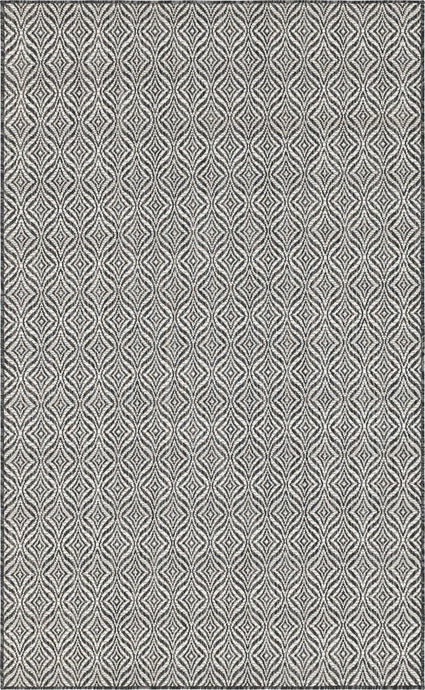 Outdoor Deco Trellis Rug in Charcoal