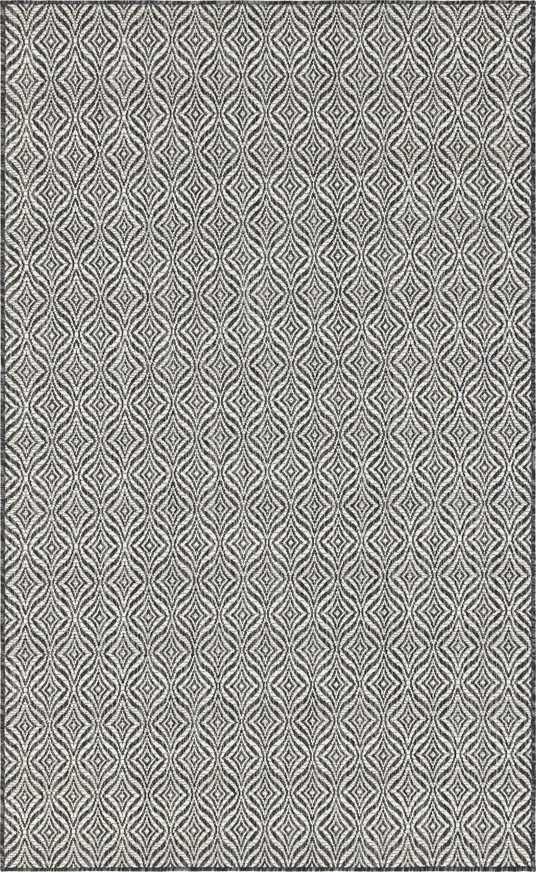 Outdoor Deco Trellis Rug in Charcoal