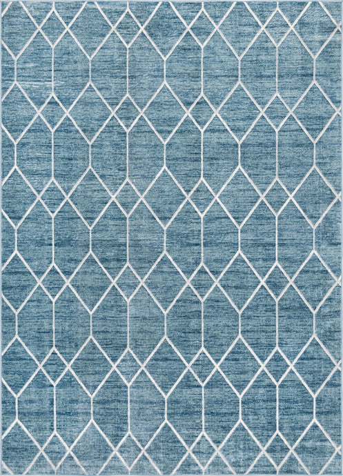 Matrix Trellis Deco Rug in Blue