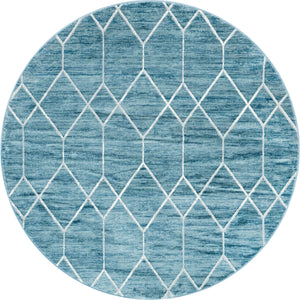 Matrix Trellis Deco Rug in Blue