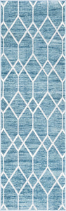 Matrix Trellis Deco Rug in Blue