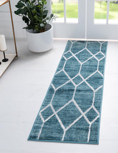 Matrix Trellis Deco Rug in Blue