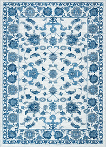 Floral Boston Rug in Ivory/Blue