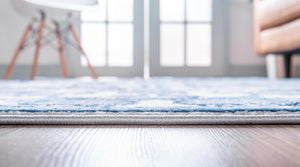 Floral Boston Rug in Ivory/Blue