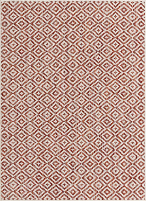 Costa Rica Outdoor Rug in Rust Red by Jill Zarin
